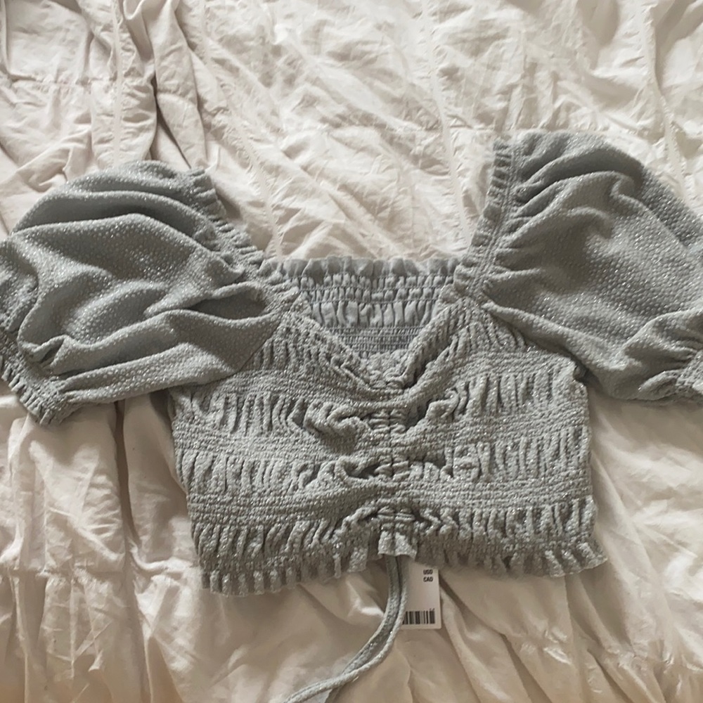 BNWT Urban Outfitters grey sparkly top